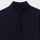 Merino Wool Zip Collar Sweater : Navy