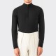 Merino Wool Zip Collar Sweater : Black