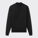 Merino Wool Zip Collar Sweater : Black