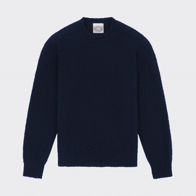 Brushed Wool Crewneck Knit : Dark Navy