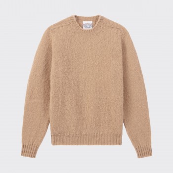 Brushed Wool Crewneck Knit : Camel