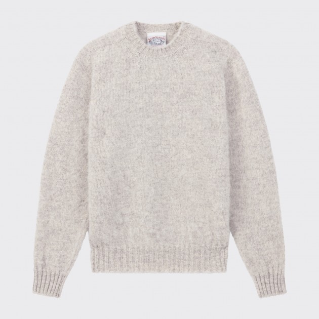 Brushed Wool Crewneck Knit : Light Grey