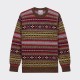 Pull Col Rond Fair Isle : Marron