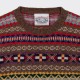 Pull Col Rond Fair Isle : Marron