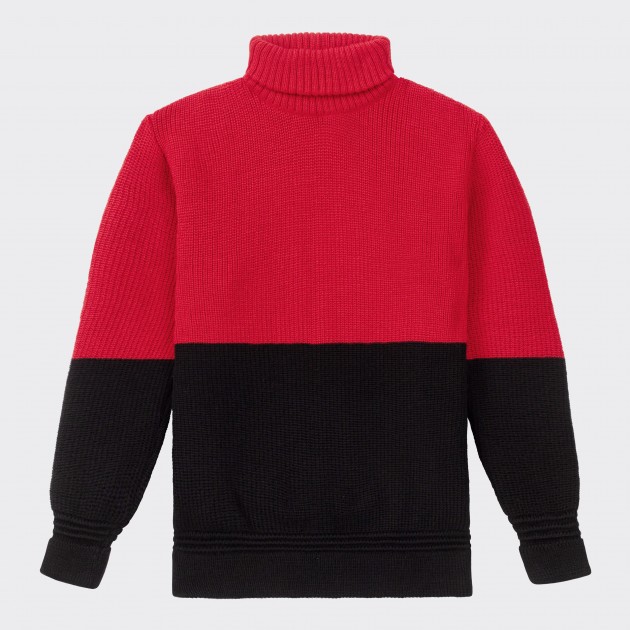 Submariner Roll Neck : Black/Red