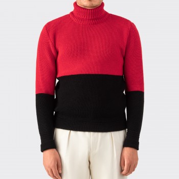 Submariner Roll Neck : Black/Red