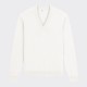 Cashmere V-neck Sweater : Polar White