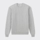 Cashmere Cable Knit Sweater : Pearl Grey 