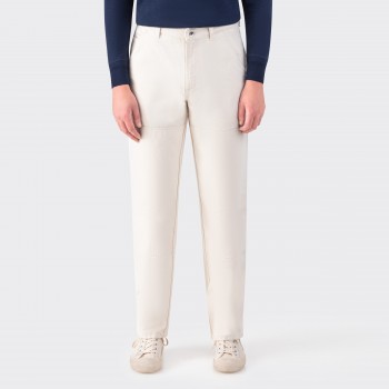 Pastel dyed “Eddie” Trousers : Ecru