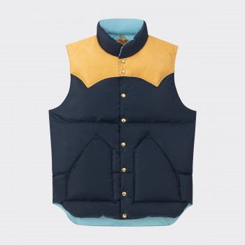Down Vest : Navy/Sky Blue  
