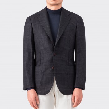 Veste Laine Prince de Galles : Marine/Vert Foncé  