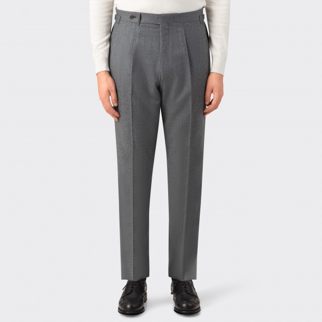 Pantalon en Flanelle : Gris Clair 