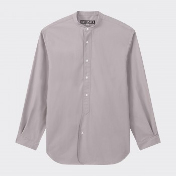 Band Collar Overshirt : Pearl Grey 