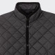 Only for BEIGE | Band Collar Quilted Jacket : Black  