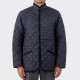 Only for BEIGE | Band Collar Quilted Jacket : Navy