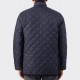 Only for BEIGE | Band Collar Quilted Jacket : Navy