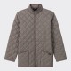 Only for BEIGE | Band Collar Quilted Jacket : Greige