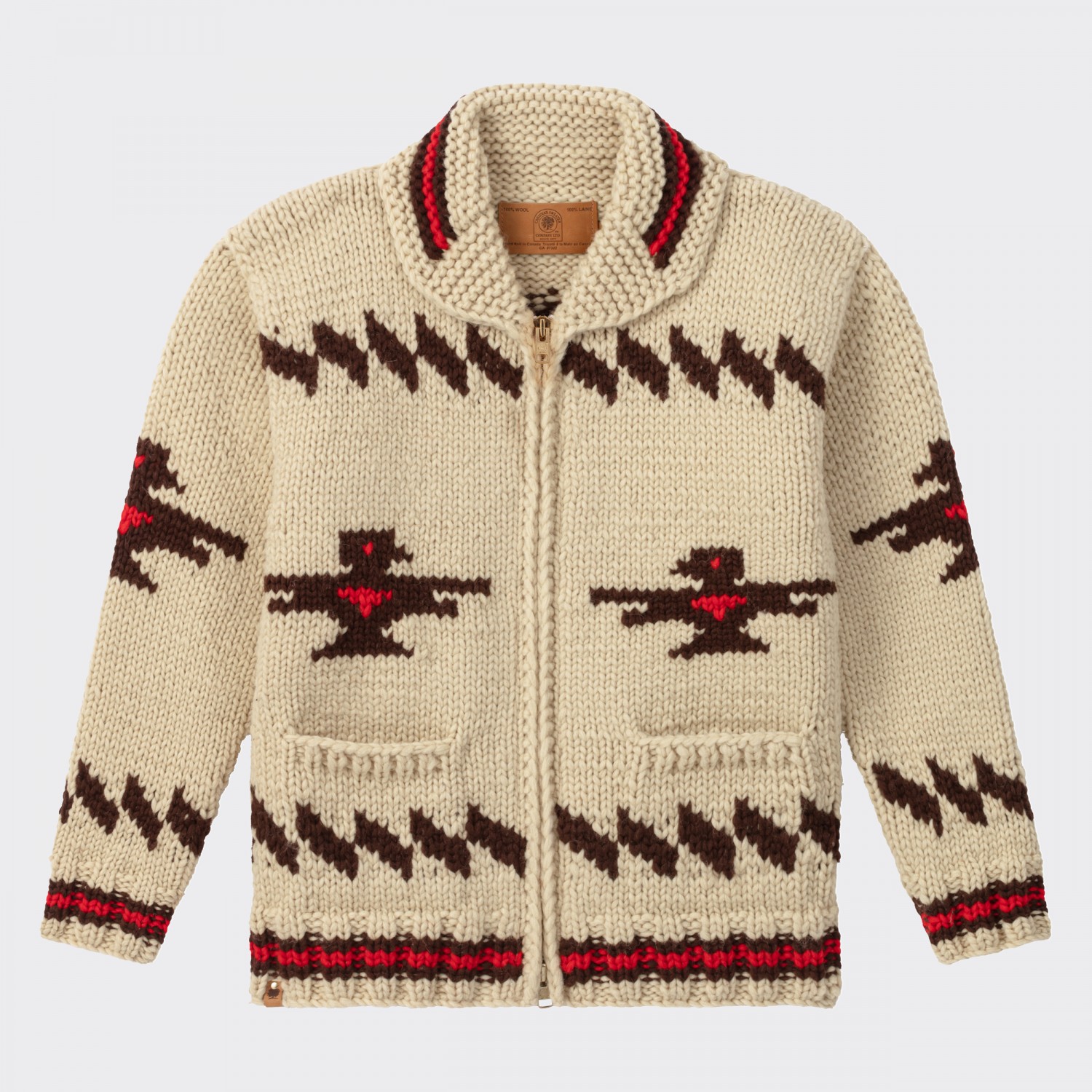 Canadian Sweater : Cowichan Sweater : Beige/Black/Red