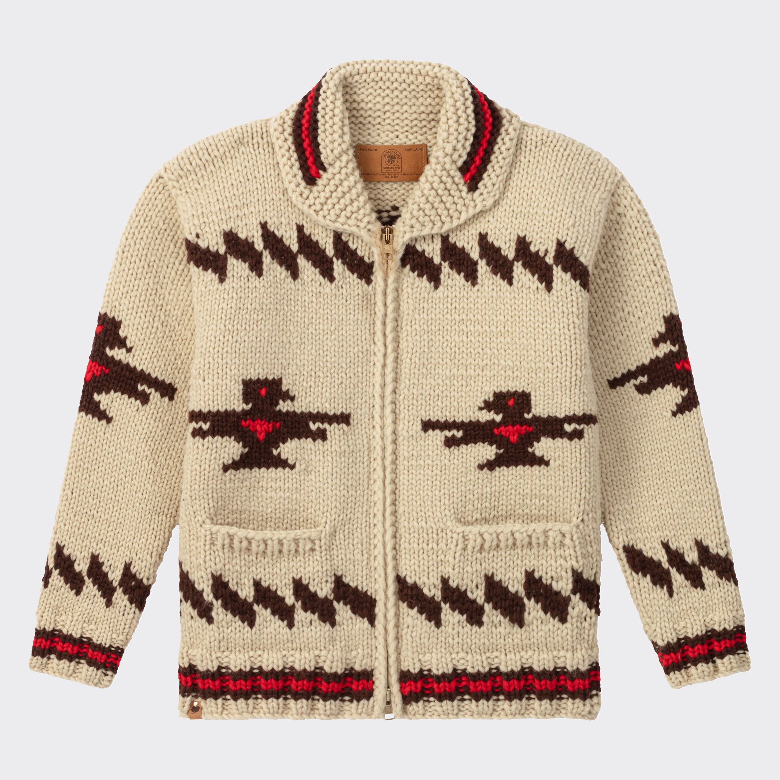 Canadian Sweater : Cowichan Sweater : Beige/Brown/Red