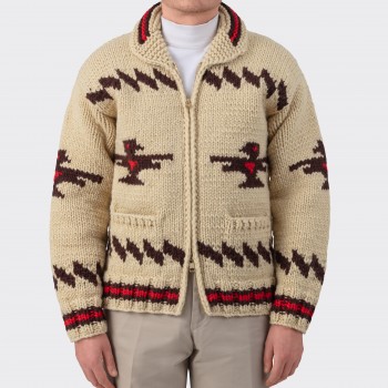 Cowichan Sweater : Beige/Black/Red