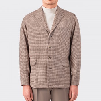 Teba Jacket Pied-de-Poule Laine Merinos : Beige