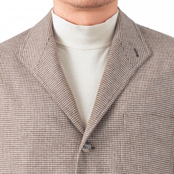 Teba Jacket Pied-de-Poule Laine Merinos : Beige