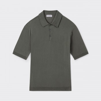 Short Sleeves Cotton Polo Shirt : Olive
