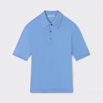 Polo Manches Courtes Coton : Bleu Lavande