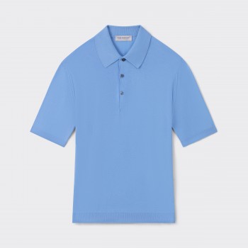 Short Sleeves Cotton Polo Shirt : Lavender Blue