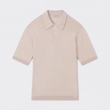 Short Sleeves Cotton Polo Shirt : Écru 