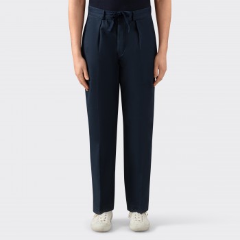 “Alain” Canvas Trousers : Navy