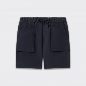 Cotton & Linen Cargo Shorts : Navy