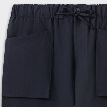 Cotton & Linen Cargo Shorts : Navy