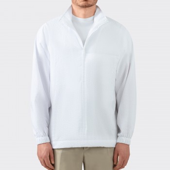 Seersucker “Track” Jacket : White