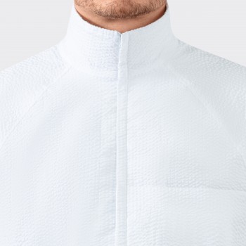 Seersucker “Track” Jacket : White