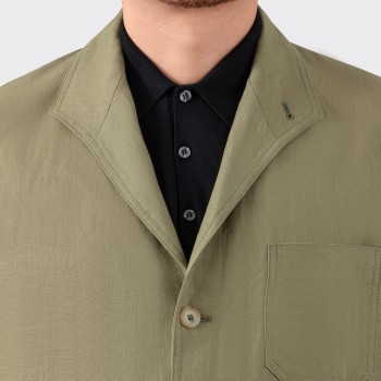 French Linen Teba Jacket : Olive