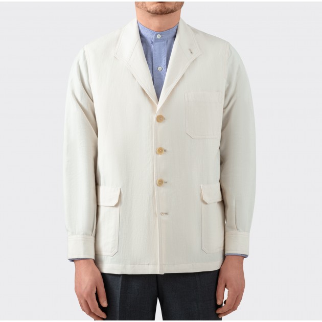 French Linen & Cotton Teba Jacket : Écru
