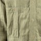 Cotton & Linen Band Collar Overshirt : Olive  
