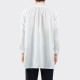 Linen Asymmetrical Collar Kurta Shirt : White