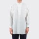 Linen Asymmetrical Collar Kurta Shirt : White
