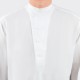 Linen Asymmetrical Collar Kurta Shirt : White