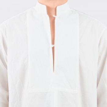 Chemise Kurta en Col Mandarin : Blanc 