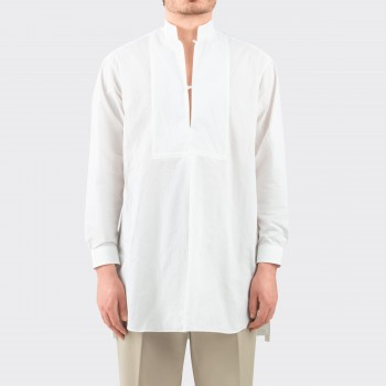 Chemise Kurta en Col Mandarin : Blanc 
