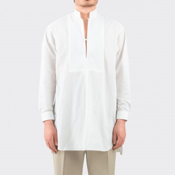 Mandarin Collar Kurta Shirt : White