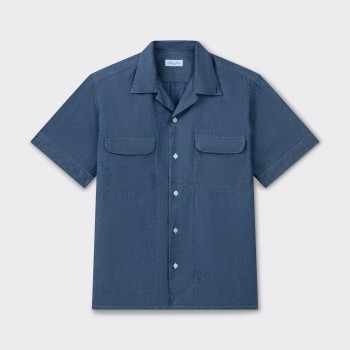 Chambray Two Pockets Shirt : Blue