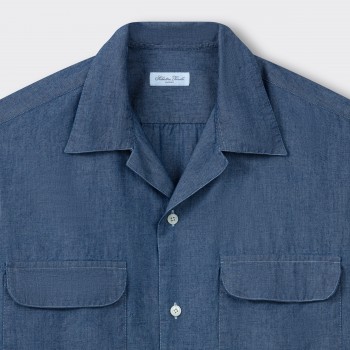 Chemise 2 Poches en Chambray : Bleu