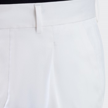 Pantalon à Pinces en Coton : Blanc
