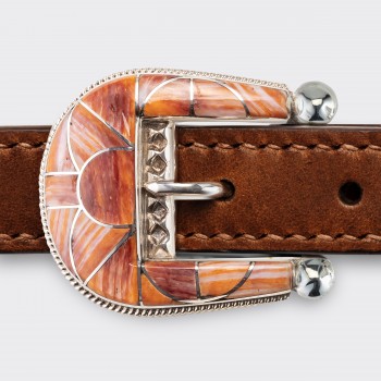 Ranger Belt Amérindiennes Spiny Oyster Shell : Marron