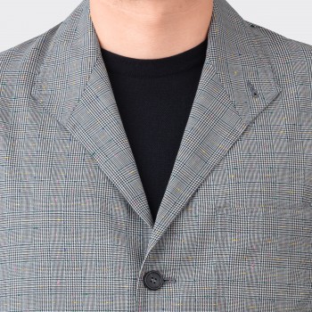 Glencheck Tropical Wool Teba Jacket : Grey/Multicolor