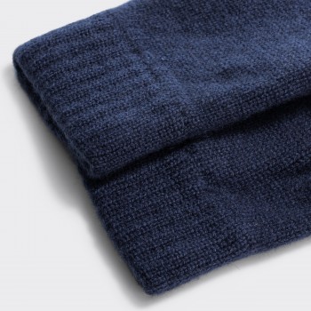 Cashmere Fingerless Gloves : Navy